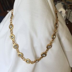 Faux Gold and clear stone Marc Labat Necklace